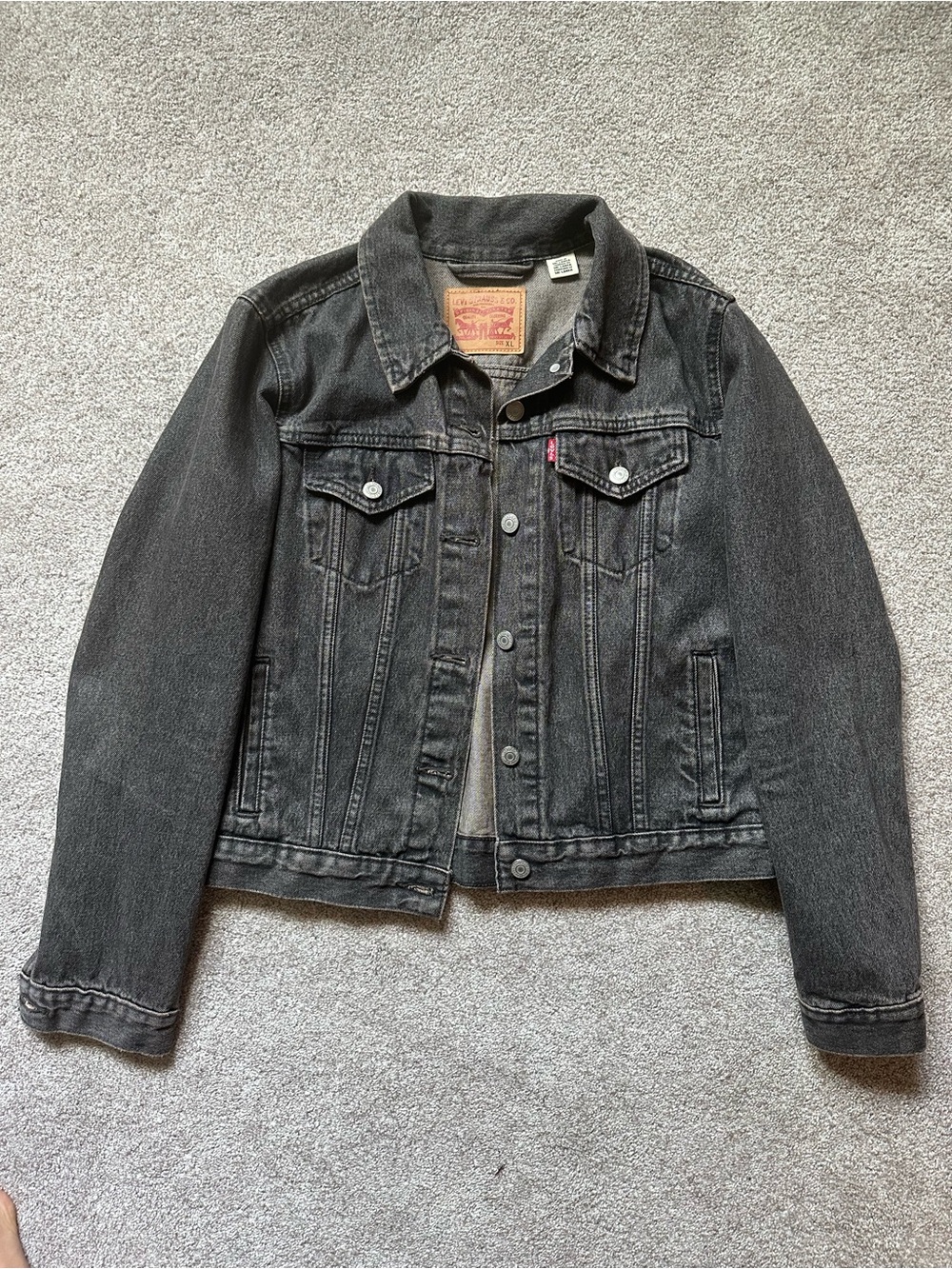 Levi's Gray Washed Denim Trucker Jacket